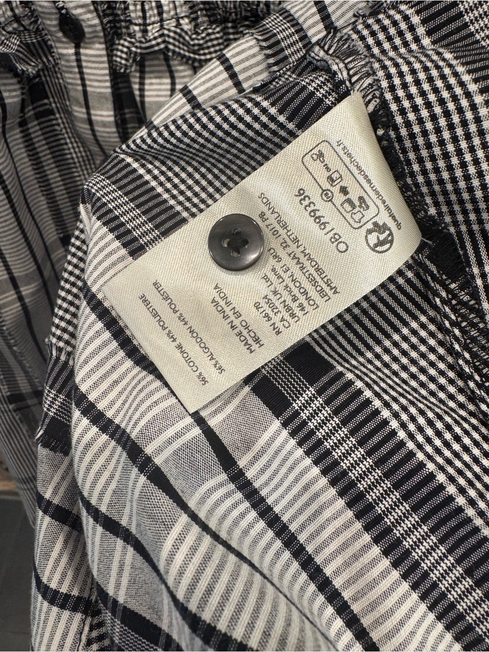 Maeve Anthropologie Black and White Plaid Button-Front Dress Classic Quiet Lux - Picture 9 of 9